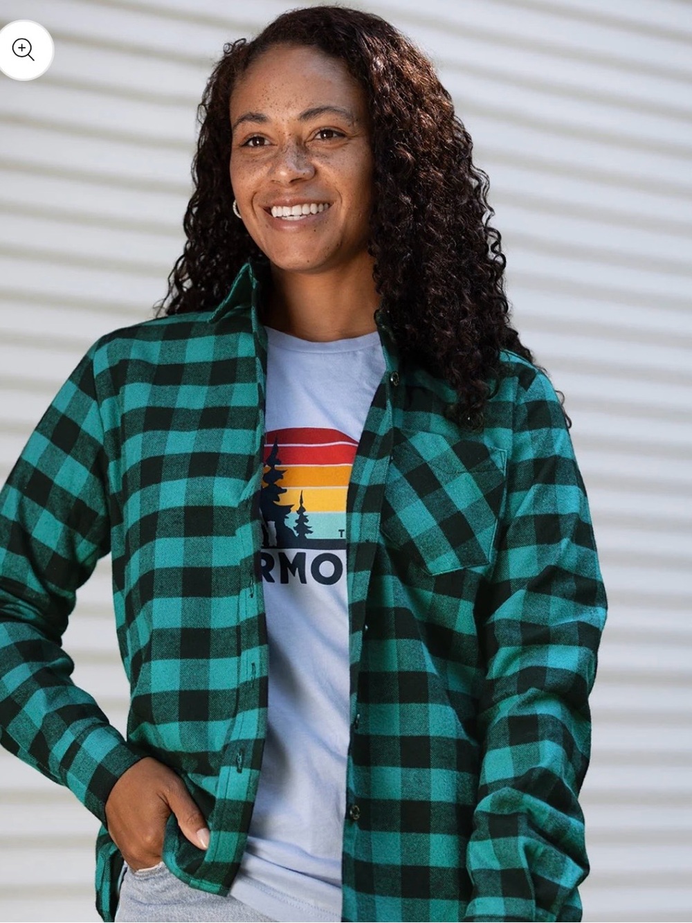 Women's Classic Flannel Shirt - Green Buffalo - Size XS
